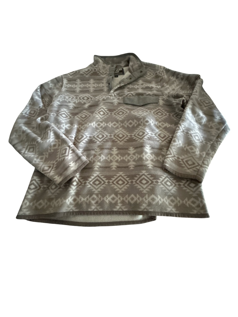 Southern Grit Cozy Aztec Fleece Snap Pullover Taupe Western Cabincore Outdoors